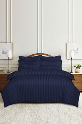 Dark Night Stripe Satin T-250 Quilt Cover Set